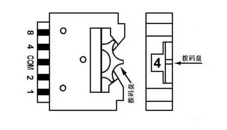 一位撥碼開(kāi)關(guān)的示意圖